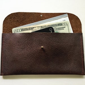 SALE Leather Wallet Checkbook THE JUNE Leather Wallet Brown Leather Leather Wristlet image 4