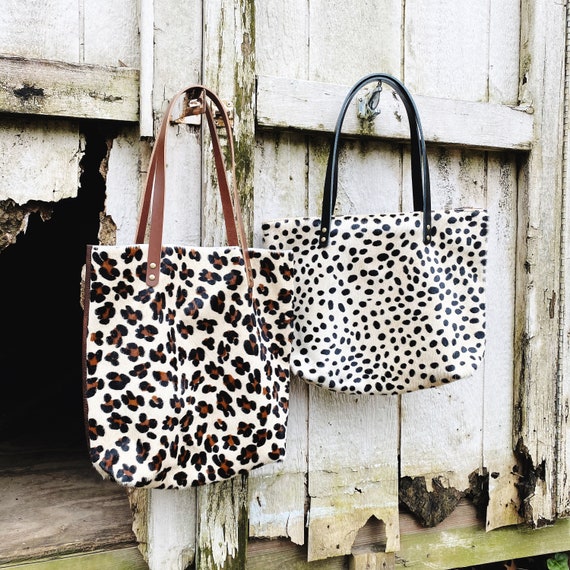Cheetah Cowhide Tote Bag Custom Made