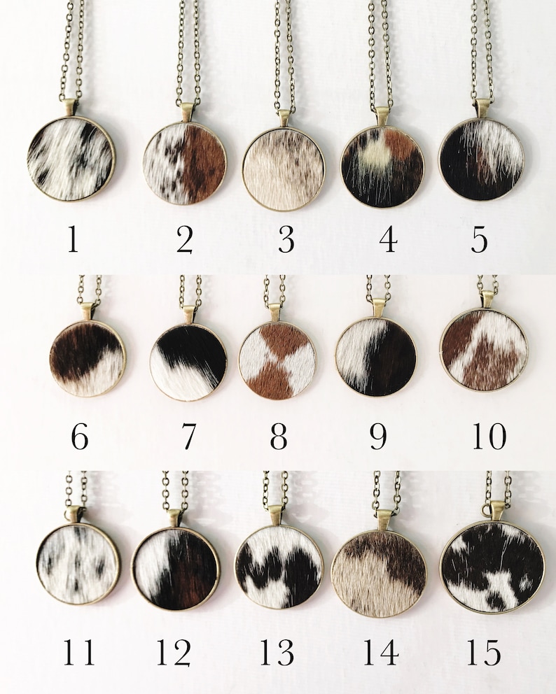 Cowhide Necklace Cowhide Jewelry Ready to Ship Etsy
