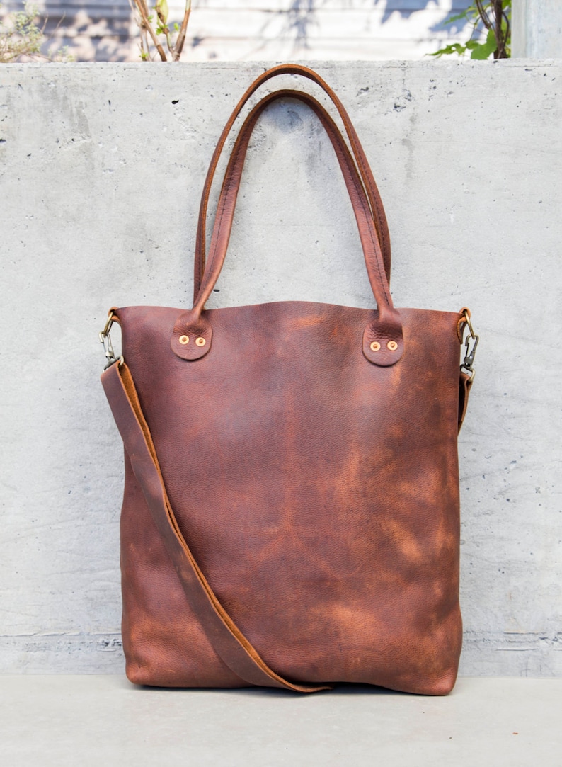 Leather Porter Tote | Leather Tote | Zippered Bag | | Leather Bag