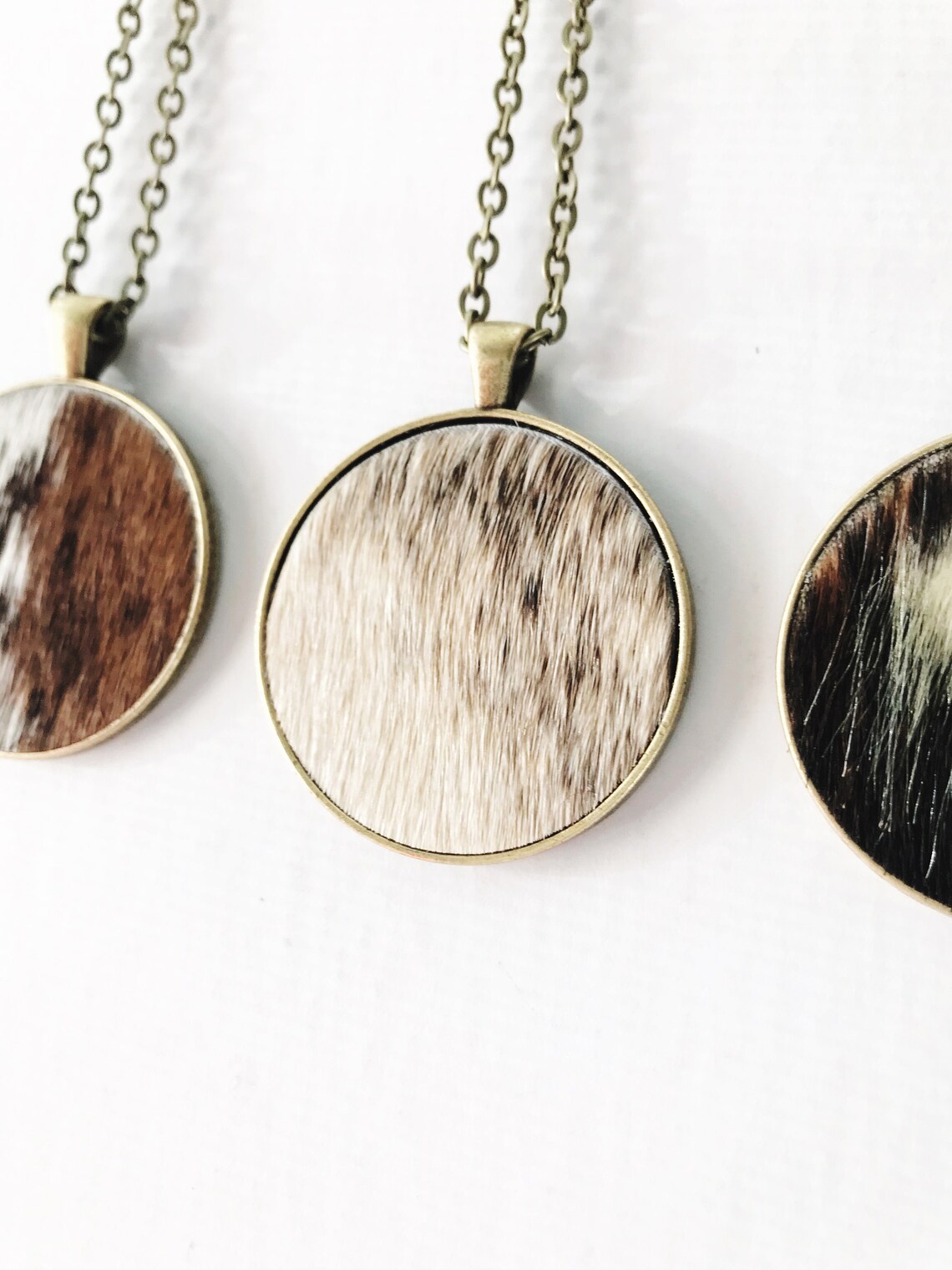 Cowhide Necklace Cowhide Jewelry Ready To Ship Etsy