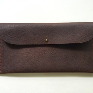 SALE Leather Wallet Checkbook THE JUNE Leather Wallet Brown Leather Leather Wristlet image 2