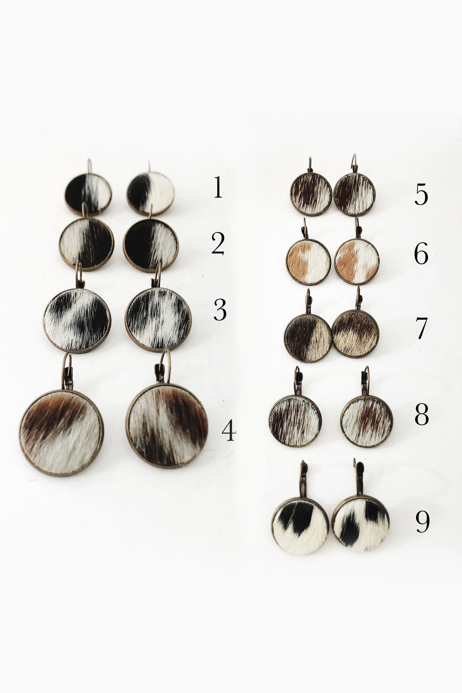 Cowhide Earrings Cowhide Jewelry Leather Earrings Ready Etsy