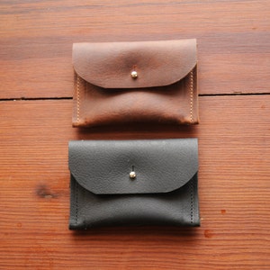 Handmade Leather Wallet Cowhide Pocket and Card Holder Black Brown Multiple Colors image 5