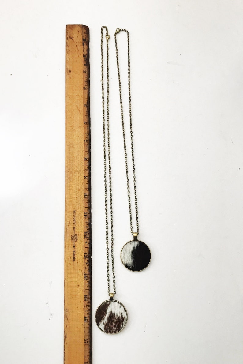 Cowhide Necklace Cowhide Jewelry Ready to Ship Etsy