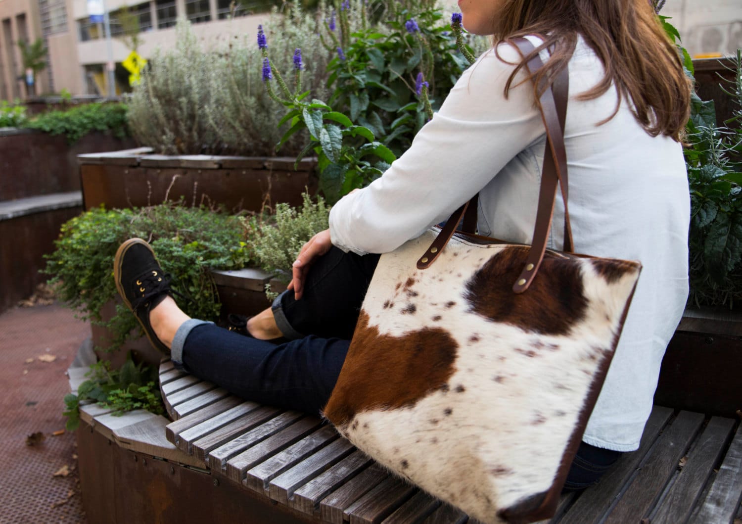 Cowhide Tote Etsy