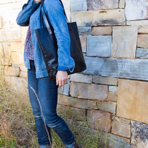 Handmade Rustic Leather Tote Bag - Multiple Colors  Styles - Made in NC USA Minimal Sleek Functional Style