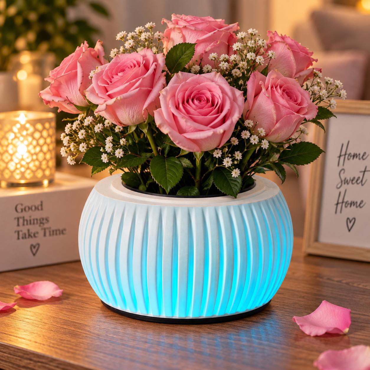 LED Planter Pot, RGB Light Up Flower Pot, Modern Indoor Garden Decor