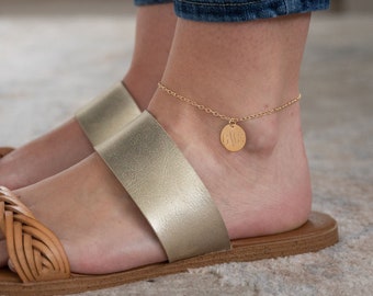 Monogram Anklet in Sterling Silver or Gold Filled