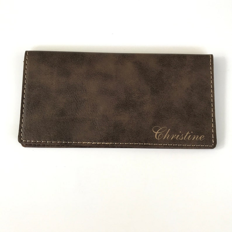 Monogrammed Faux Leather Checkbook Cover for Men Checkbook Etsy