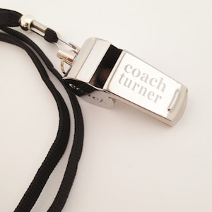 Monogram Coaches Whistle Engraved Teacher Team Present image 1