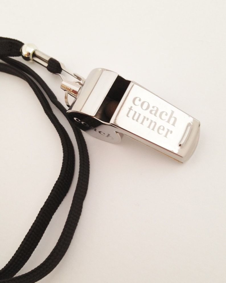 Monogram Coaches Whistle Engraved Teacher Team Present image 1