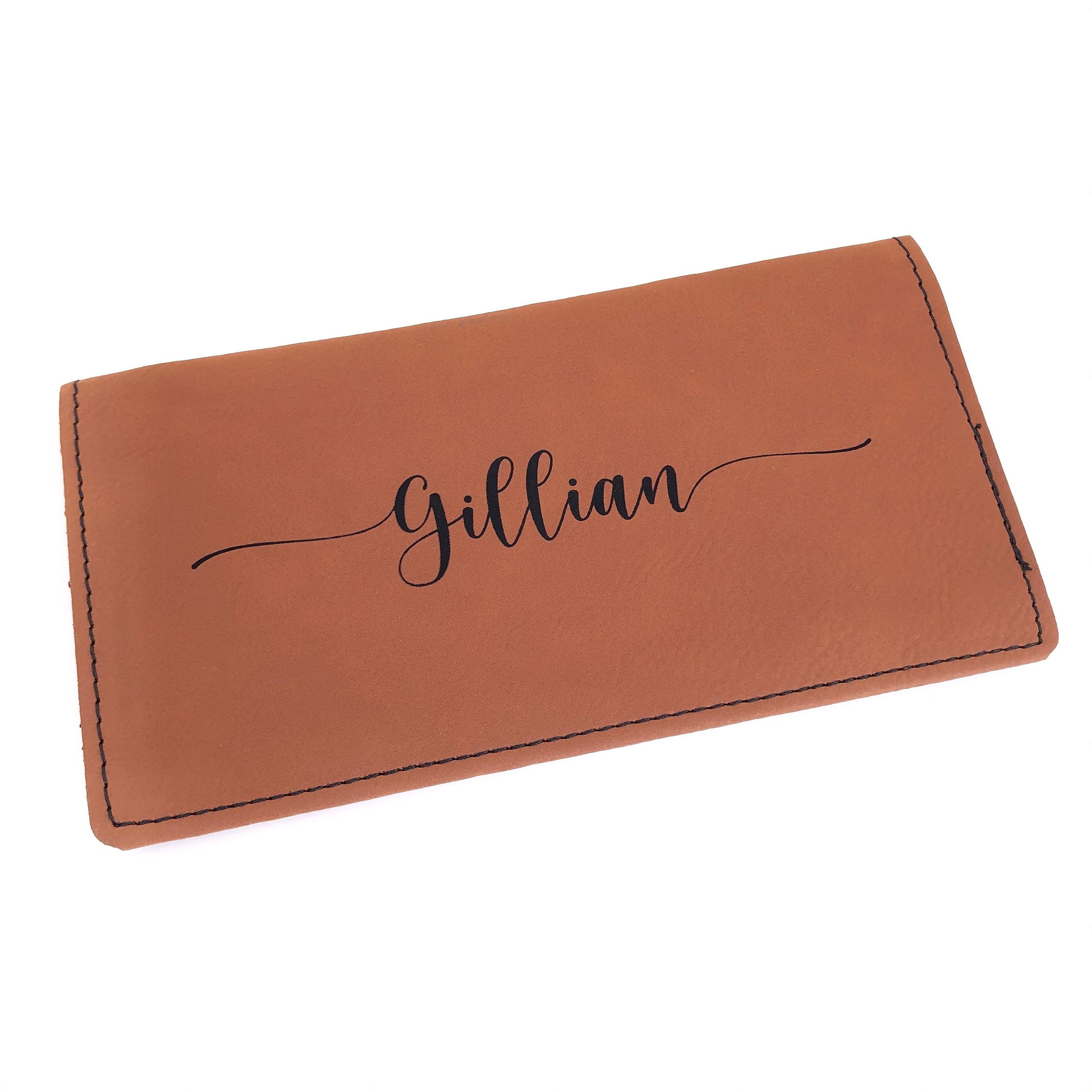 Custom Checkbook Cover Personalized in Fancy Script 6 Color Choices ...