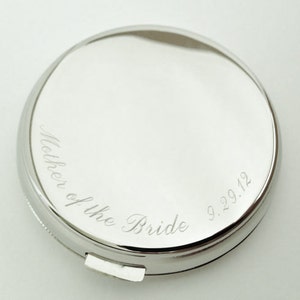 Monogram Compact Mirror Two Sides Engraved for Bridesmaids, Christmas, Mothers image 2