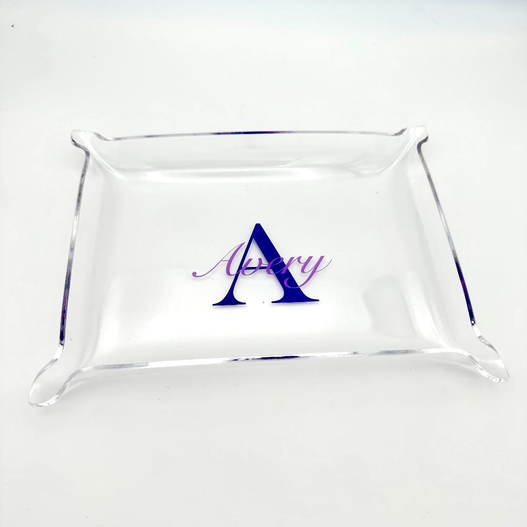 Acrylic Monogram Tray Monogram Jewelry Dish UV Printed With Name Available in 3 Sizes Etsy