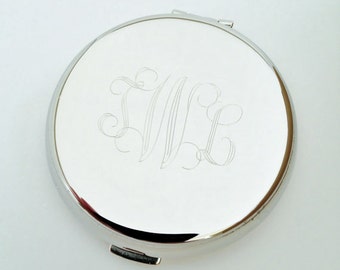 Graduations Gift - Compact Mirror Engraved Monogram Mirror Engraving on One Side Included in Price