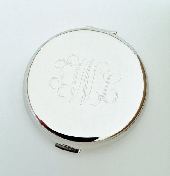 silver monogram mirror