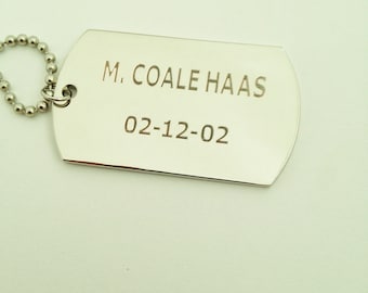 Military Style Dog Tag Pendant Present for Man