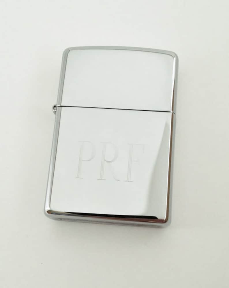 Engraved Zippo Lighter Chrome Finish Monogrammed Etsy