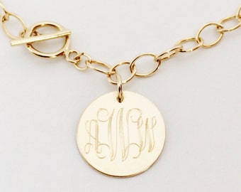 Monogram Bracelet in Gold Filled for Women Mother Bridesmaid Present Personalized Jewelry
