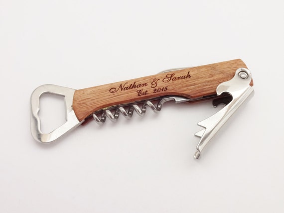 Wedding Cork Screw Wine Tool Bottle Opener for Wedding Present Engraved for Free Monogram