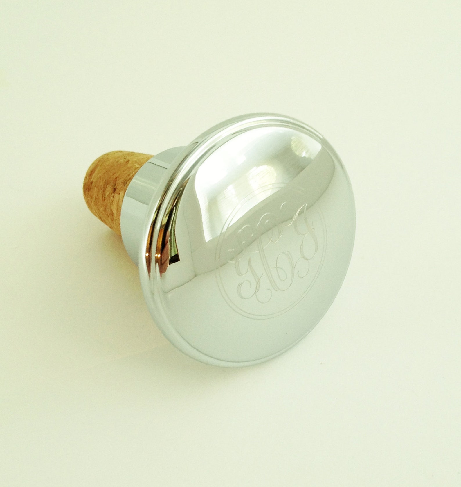 Monogrammed Silver Wine Stopper and Pourer Engraved Holiday Etsy