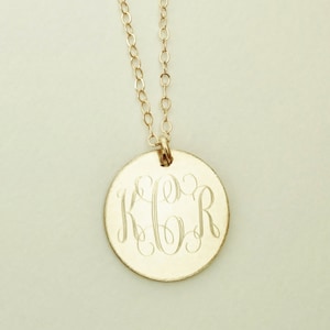 Bridesmaid Present Monogram Necklace Gold Filled Mothers Day or Bridesmaids Present, Women, Girls, Wedding Jewelry