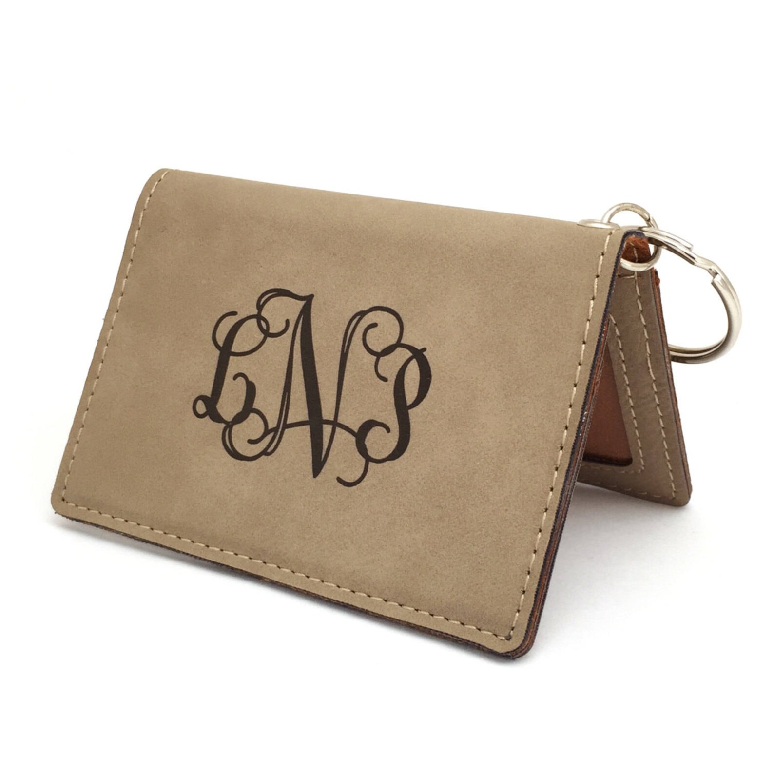 Monogrammed ID Holder Keychain Personalized Key Fob Sweet Etsy