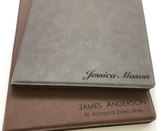 Personalized Portfolio with Notepad, Custom Padfolios, Personalized Portfolio for Men, Coworker Gift Custom Engraved