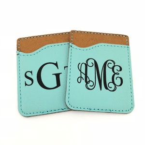 Monogram Personalized Cell Phone Card Caddy, Monogrammed Phone Wallet, Preppy Wallet Card Holder Monogrammed, ID Credit Card Holder iPhone image 7