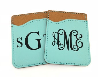 Monogram Personalized Cell Phone Card Caddy, Monogrammed Phone Wallet, Preppy Wallet Card Holder Monogrammed, ID Credit Card Holder iPhone