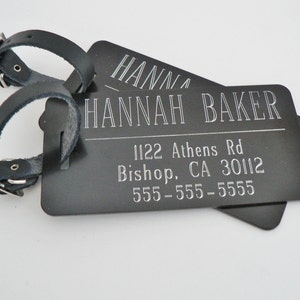 Black Custom Luggage Tags - Set of Two