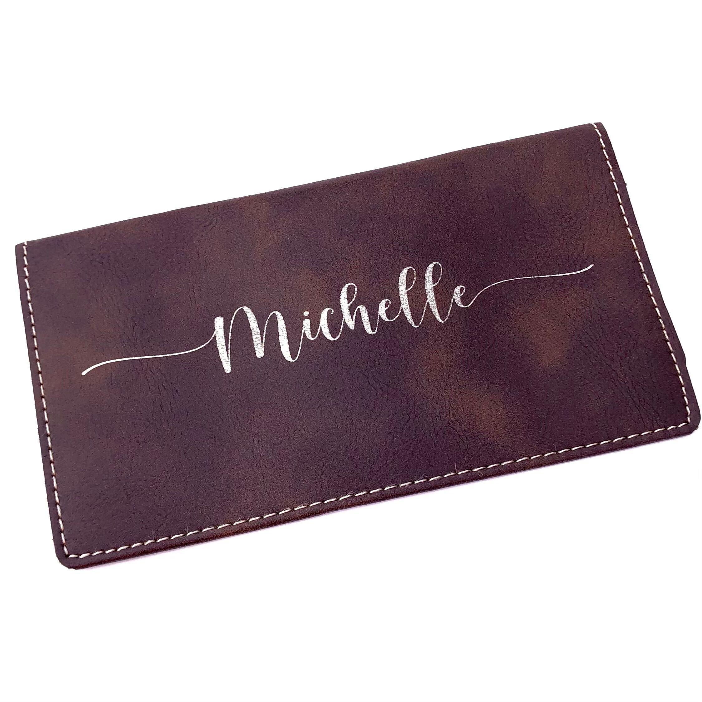 Custom Checkbook Cover Personalized in Fancy Script 6 Color Choices ...