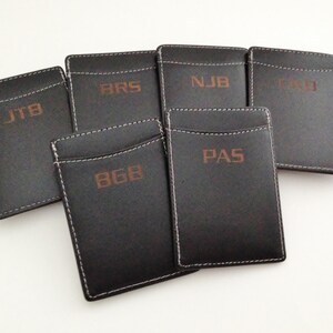 Monedero con monograma, clip para dinero, tarjetero, juego de 5 para regalo de padrinos de boda