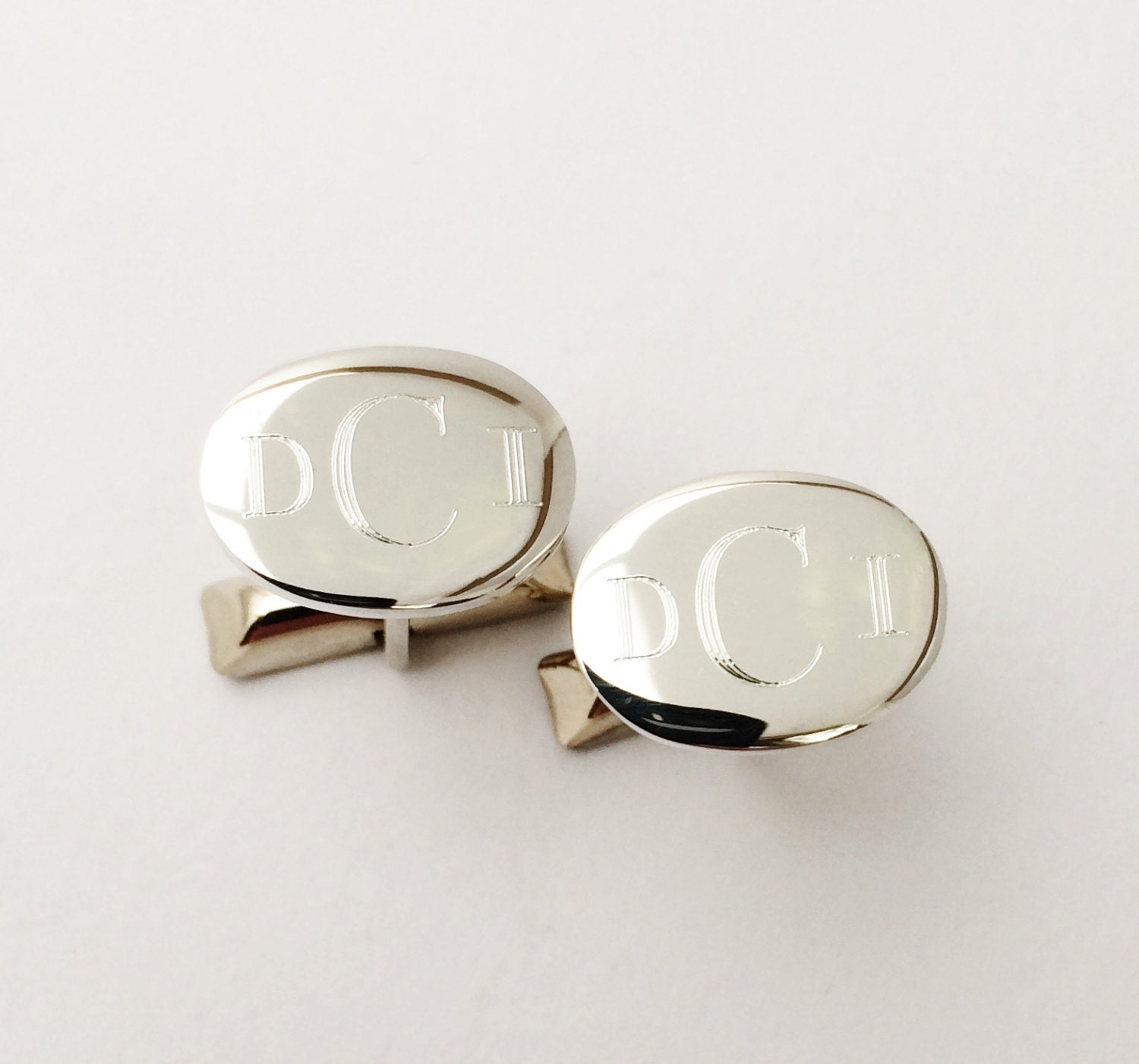 Wedding Cufflinks Sterling Silver Monogram Cufflinks Custom | Etsy