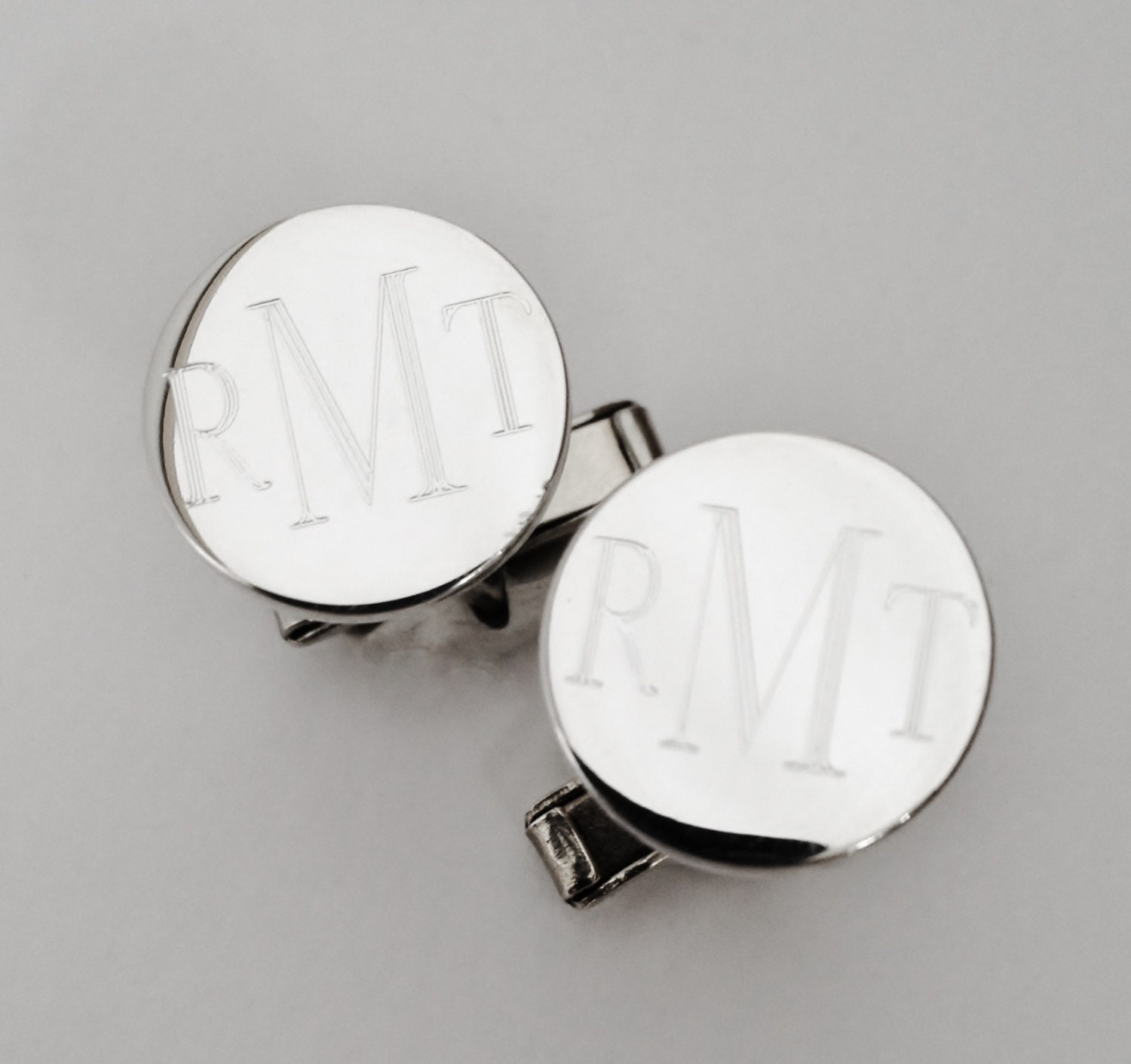  Monogrammed cufflinks Mens monogram cufflinks Sterling