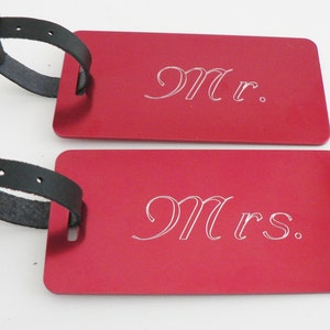 Mr. & Mrs. Luggage Tags -Wedding Present Four Colors to Choose From
