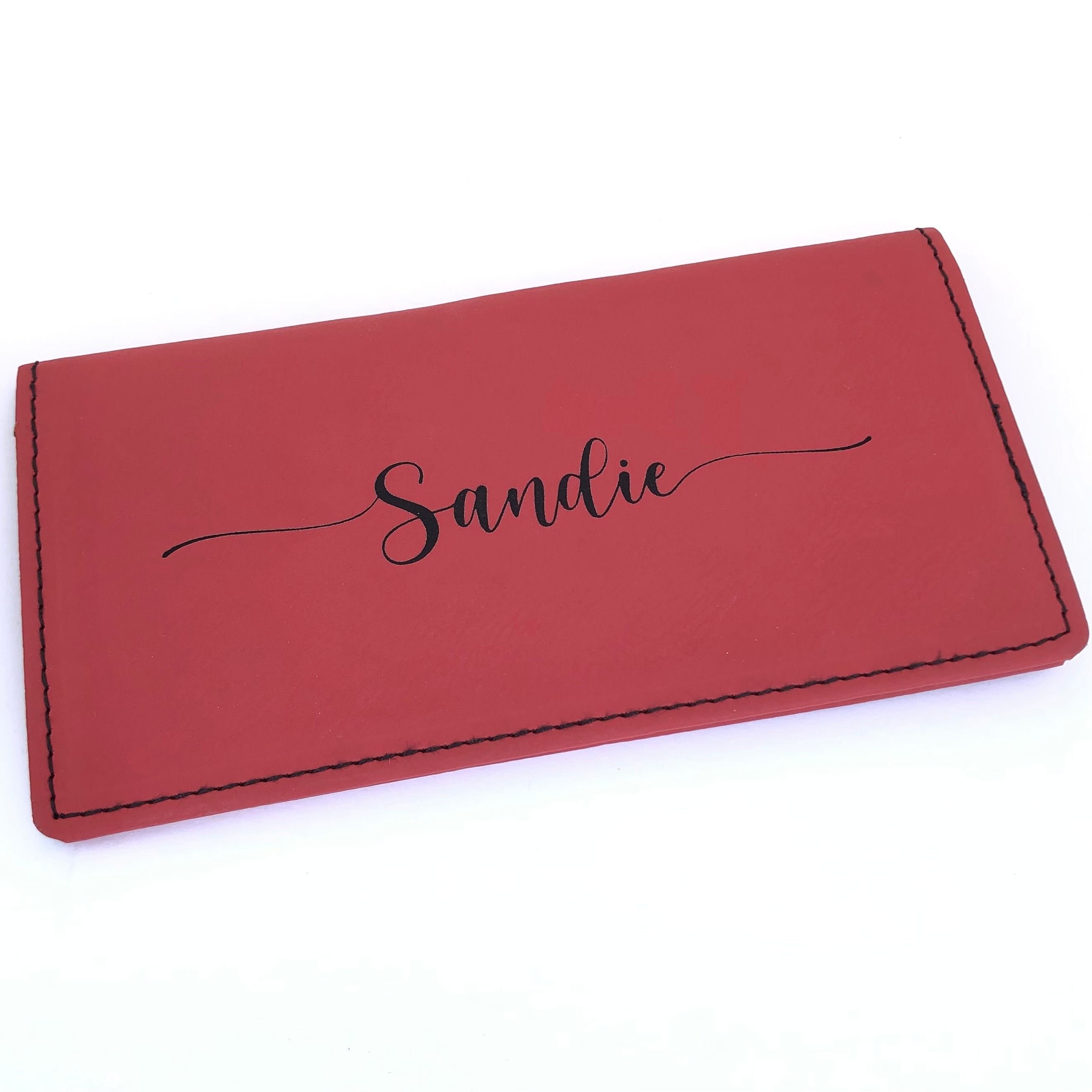 Custom Checkbook Cover Personalized in Fancy Script 6 Color Choices ...