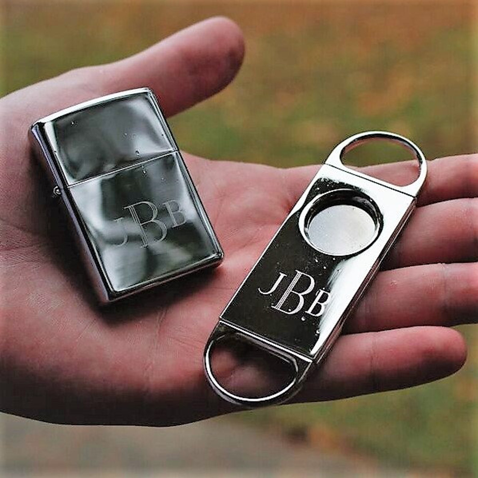Monogram Cigar Cutter And Zippo Lighter Sets Father of the Etsy
