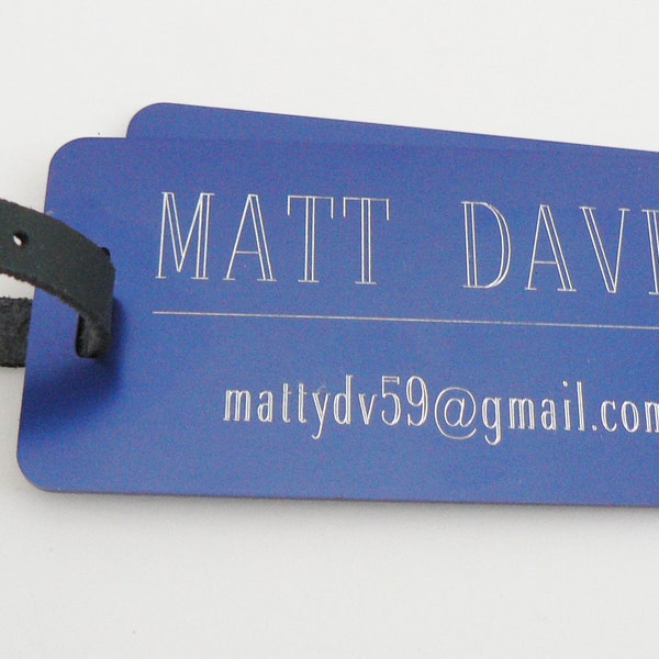 Luggage Tags Blue- Set of Two Free Engraving