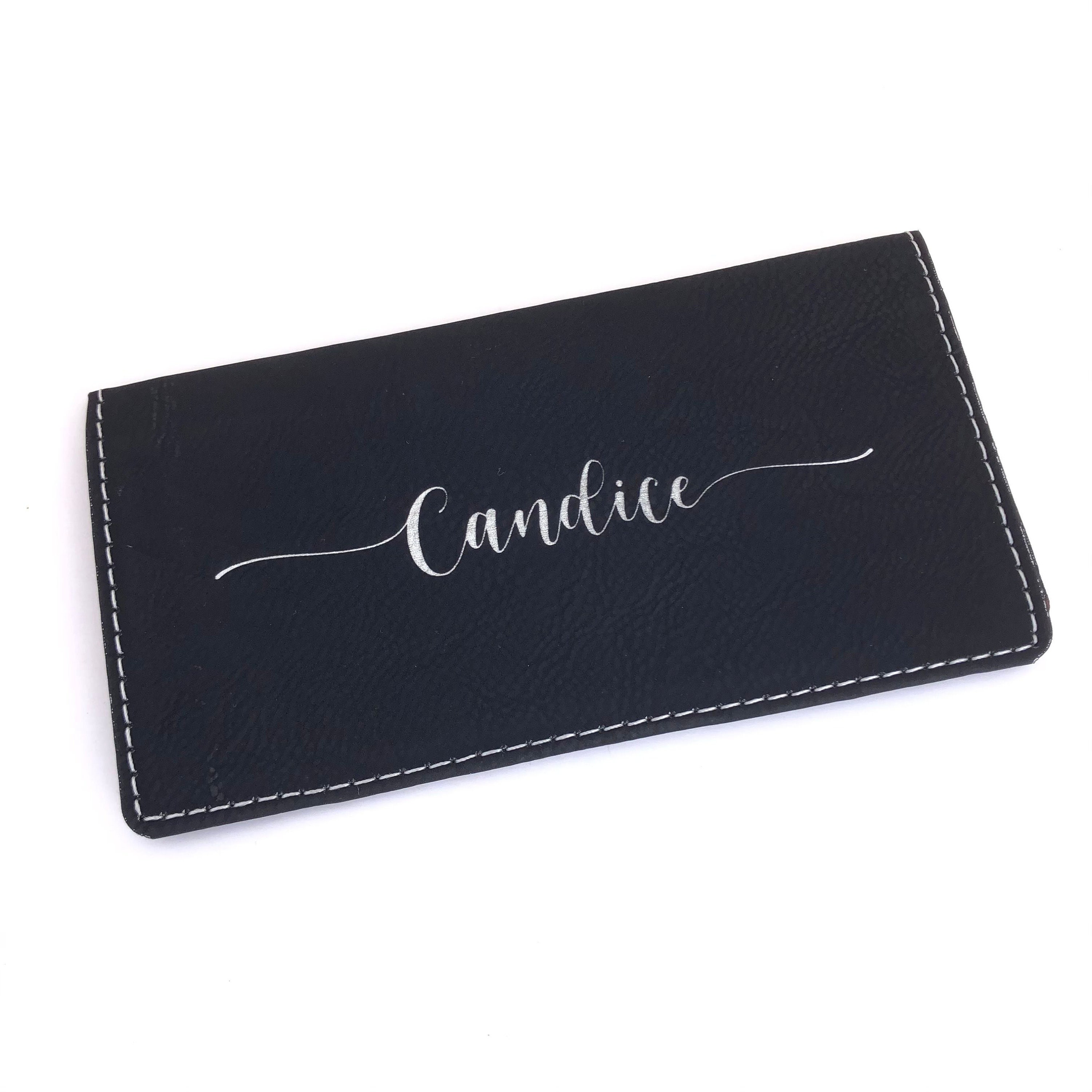 Custom Checkbook Cover Personalized in Fancy Script 6 Color Choices ...
