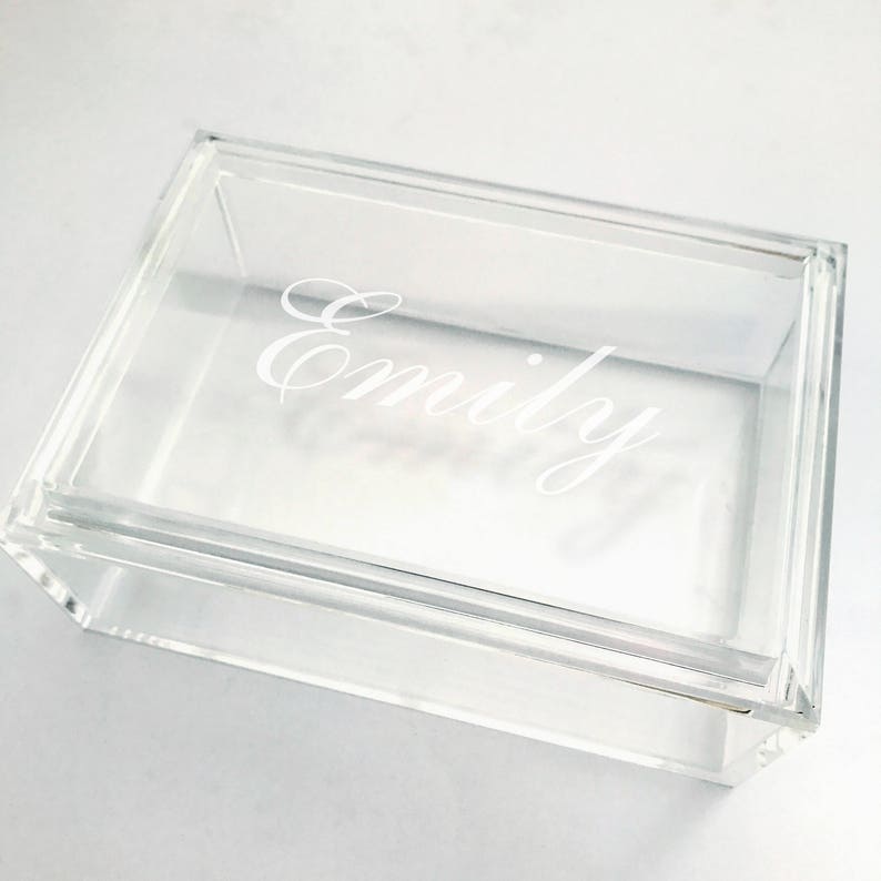 Jewelry Box Personalized for Girls Acrylic Graduation Present Monogram Jewelry Box Bridesmaid Gift Jewelry Organizer Box