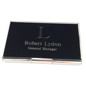 Business Card Case with Polished or Brushed Satin Finish Personalized Business Card Holder, Gifts Under 20 image 2