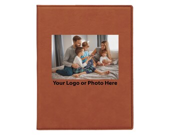 Custom Photo Small Portfolio with Notepad 7" x 9", Custom Logo Padfolios, Personalized Portfolio for Men, Coworker Gift Custom