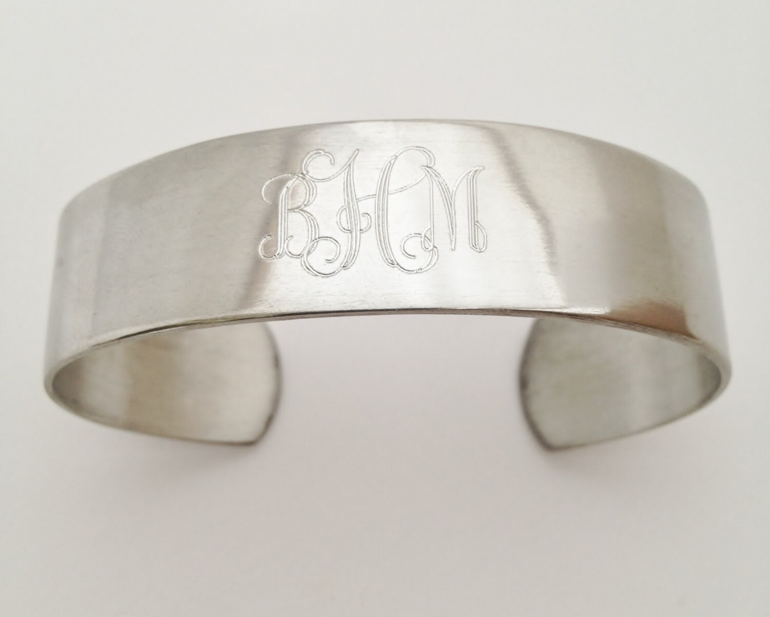 Sterling Silver Monogram Cuff Bracelet