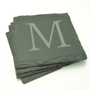 Monogram Coasters Slate Coasters Personalized and Engraved with Name or Monogram image 6