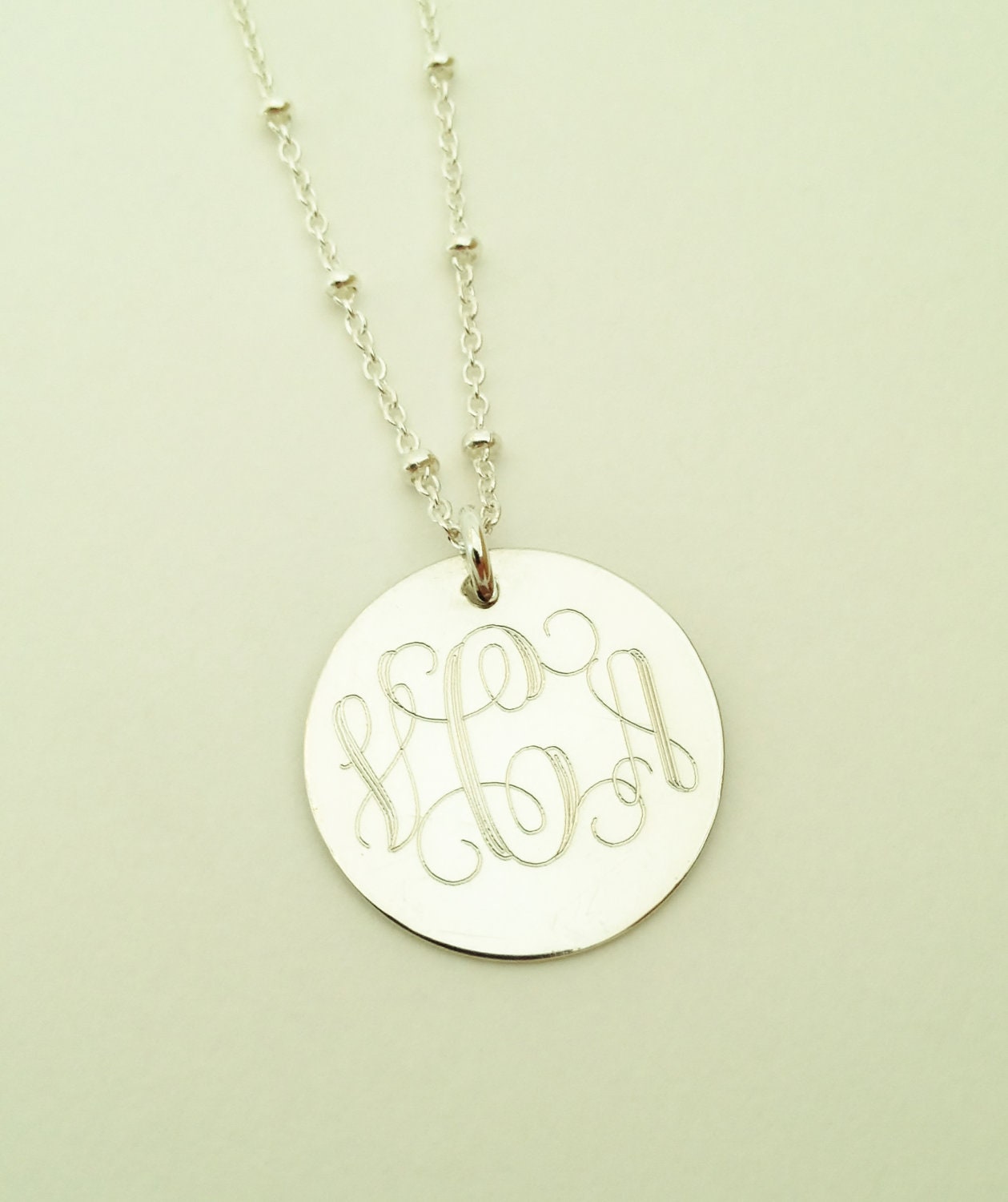  Monogram Necklace – Personalized Monogrammed Jewelry, Sterling  Silver, Bridesmaids Gift, Initials Pendant : Handmade Products