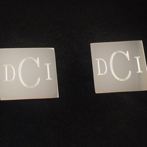 Custom Cufflinks in Stainless Steel Square Monogram Initials Engraved image 6