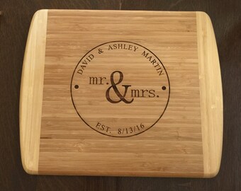 Engagement Cutting Board, Personalized Cutting Board Wedding Gift, Monogram Cutting Board, Custom Cutting Board Wedding