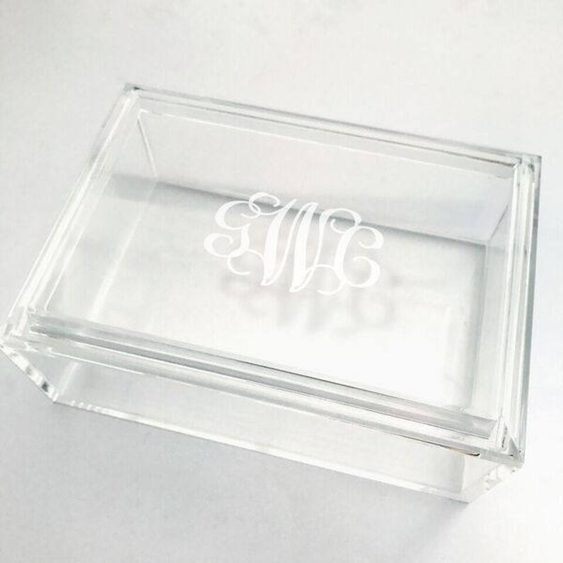 Jewelry Box Personalized for Girls Acrylic Graduation Present Monogram Jewelry Box Bridesmaid Gift Jewelry Organizer Box